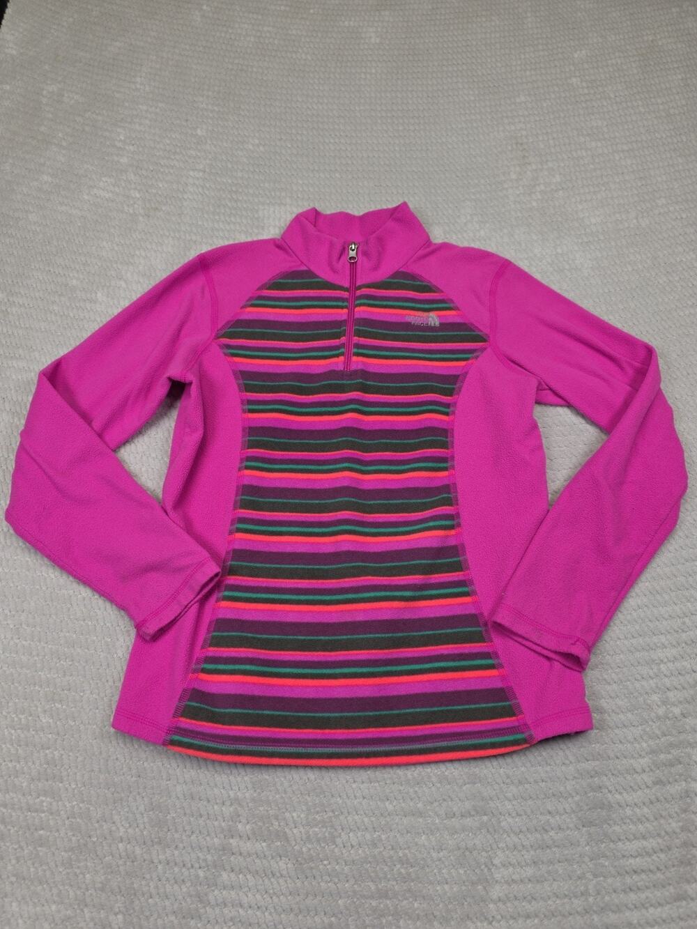The North Face Fleece Girls XL 18 Pullover Pink & Striped